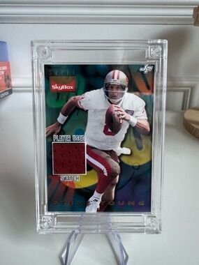 1995 Steve Young Skybox Style Points Jersey Fusion Patch. Mint condition